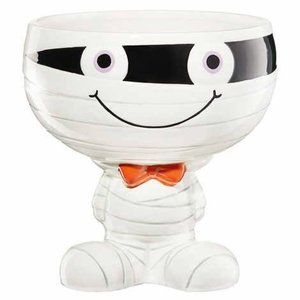 New Jumbo Halloween Mummy 8.5" Ceramic Candy Bowl
